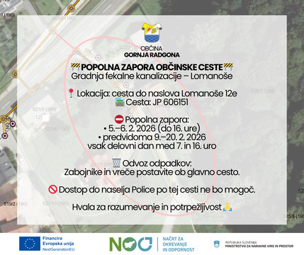 Popolna zapora občinske ceste - Lomanoše