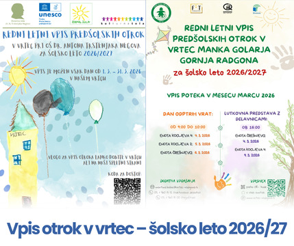 Redni letni vpis predšolskih otrok v vrtec