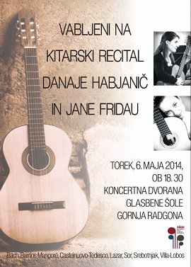 VABILO-GŠGR-kitarski recital Danaje Habjanič in Jane Fridau-Plakat-06.05.2014.jpg