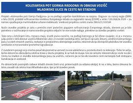 Kolesarska pot Gornja Radgona in obnova vozišč Mladinske ulice in Ceste na stadion